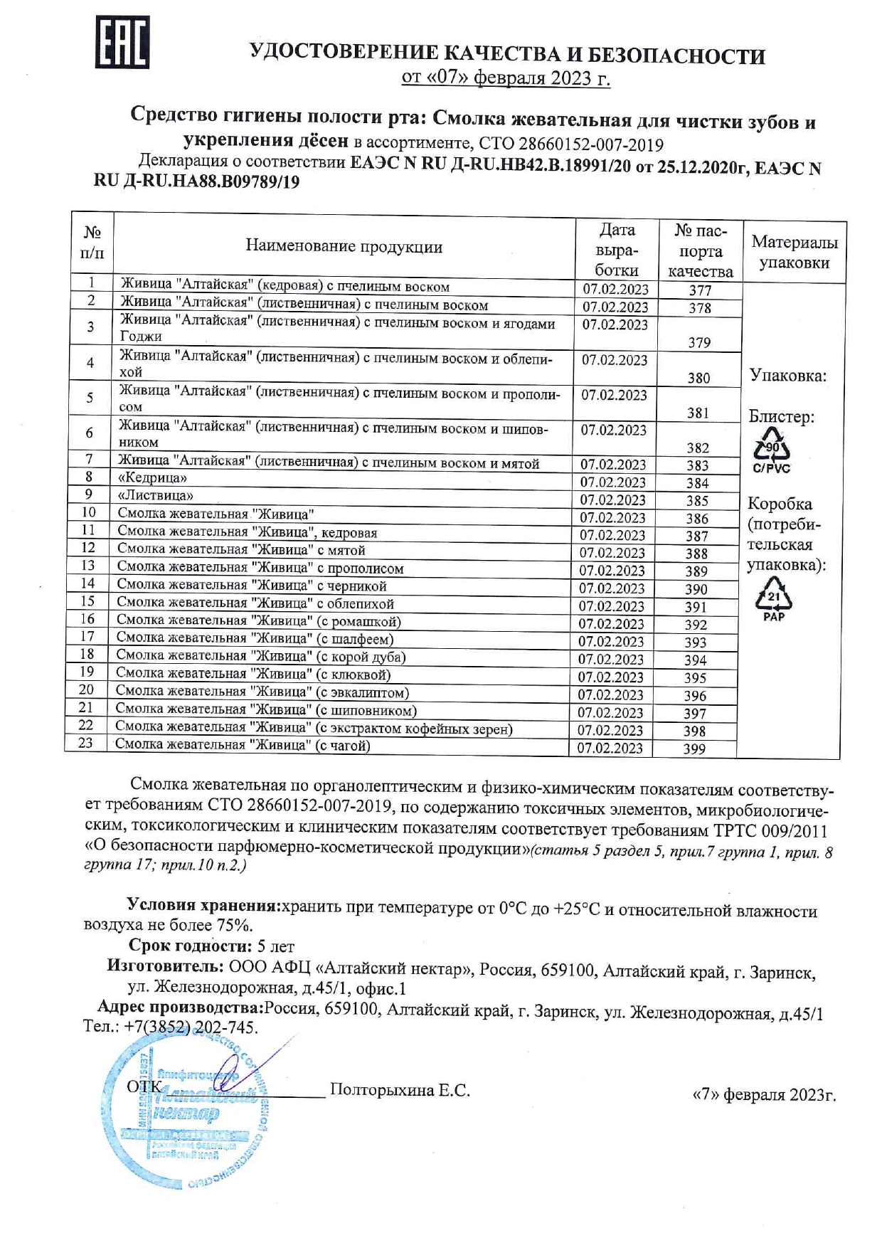 Паспорт №022023